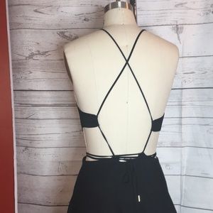 CUSHNIE ET OCHS BANDAGE knit type FABRIC LIKE EUC RUNWAY CROSS BACK DRESS EUC